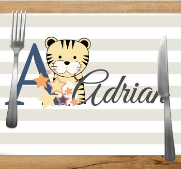 Individual mesa infantil ilustración de tigre tierno - TenVinilo