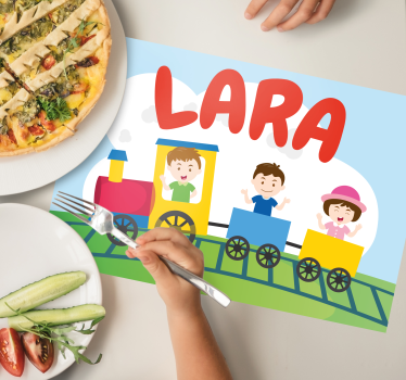 Individual mesa infantil ilustración de tren infantil - TenVinilo