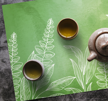 Individual mesa infantil juego de té con hojas - TenVinilo