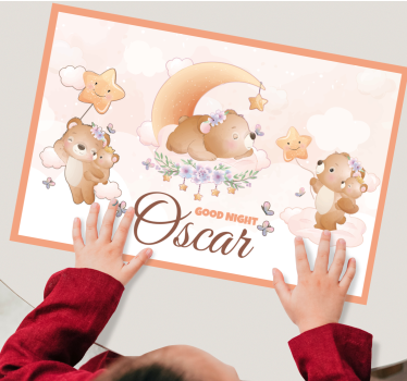 Individual mesa infantil osos con estrellas - TenVinilo