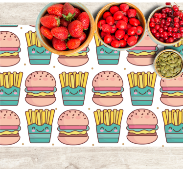Individual mesa infantil patrón de hamburguesa feliz - TenVinilo