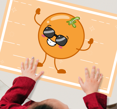 Individual mesa infantil personaje naranja feliz - TenVinilo