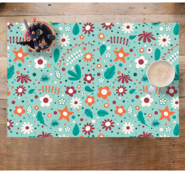Individual mesa moderno Conjunto de flores para niños - TenVinilo