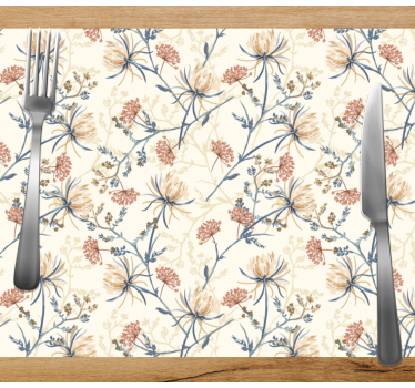 Individual mesa moderno Conjunto de flores vintage - TenVinilo
