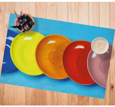 Individual mesa moderno platos circulares coloridos - TenVinilo