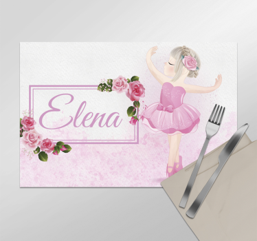 Mantel individual bailarina de ballet con nombre - TenVinilo