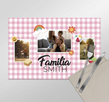 Mantel individual personalizable familia picnic - TenVinilo