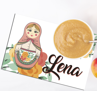 Individual mesa personalizable ilustración de matrioshka - TenVinilo