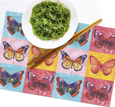 Individual original mesa emblema mariposa viva - TenVinilo