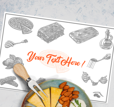Individual original mesa estilo ilustración de alimentos - TenVinilo