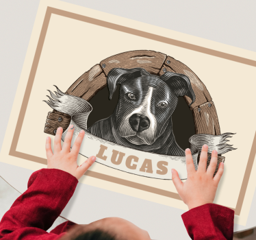 Individual original mesa ilustración de perro - TenVinilo