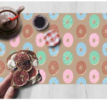 Individual original mesa motivo de donut vibrante - TenVinilo