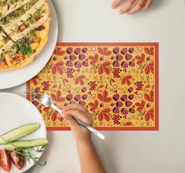 Individual original mesa patrón floral colorido - TenVinilo