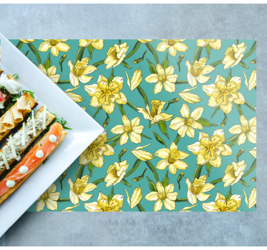 Individual original mesa patrón floral de narcisos - TenVinilo