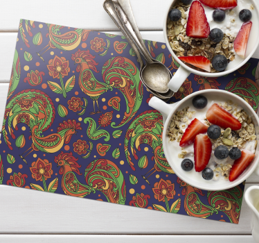 Individual original mesa patrones florales vibrantes - TenVinilo