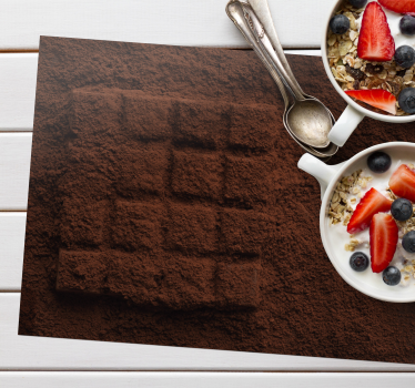 Individual original mesa textura de chocolate en polvo - TenVinilo