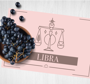 individual signo del zodiaco Libra rosa - TenVinilo