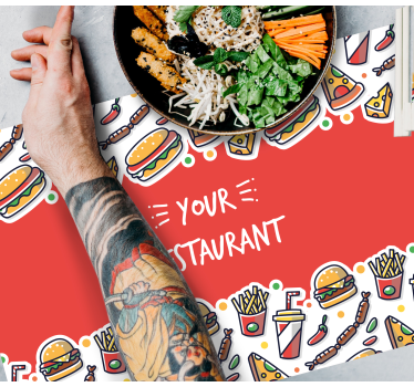 Individuales para mesa con nombre Comida rapida con nombre - TenVinilo