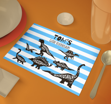 Individuales para mesa con nombre Dinosaurios con nombres - TenVinilo