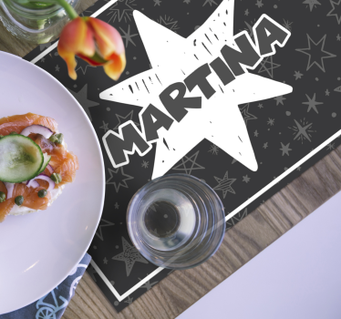 Individuales para mesa con nombre Estrella personalizada - TenVinilo