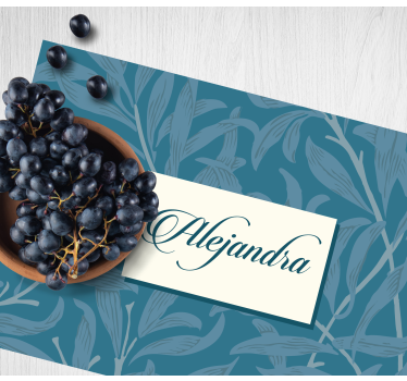 Individuales para mesa con nombre Insignia decorada con hojas - TenVinilo