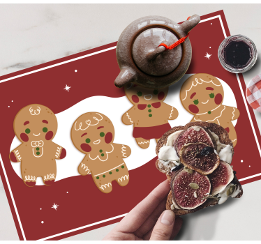 Mantel individual de navidad Motivos de galletas de jengibre - TenVinilo
