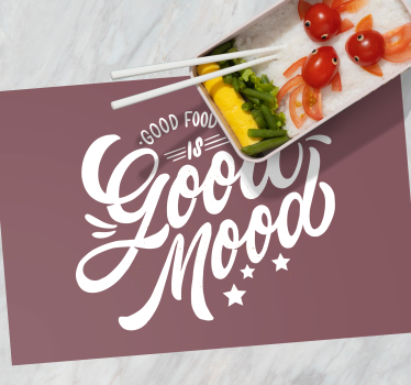 Mantel individual frases buen ánimo gastronómico - TenVinilo