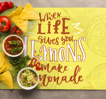 Mantel individual frases convierte los limones en limonada - TenVinilo