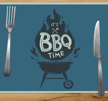 Mantel individual frases hora de bbq llamas - TenVinilo