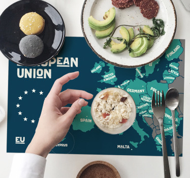 Mantel individual frases mapa de la unión europea - TenVinilo