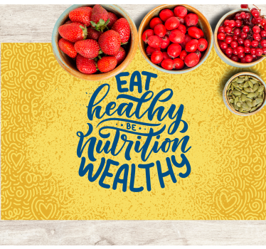 Mantel individual frases nutrición saludable riqueza - TenVinilo