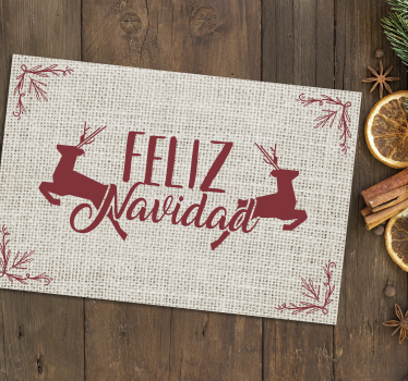 Mantel individual navideño frase feliz navidad - TenVinilo