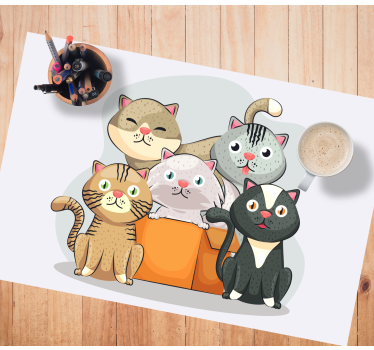 Mantel individual niños Gatos en caja - TenVinilo
