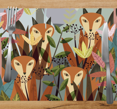 Mantel individual niños "mirándote" animales de la jungla - TenVinilo