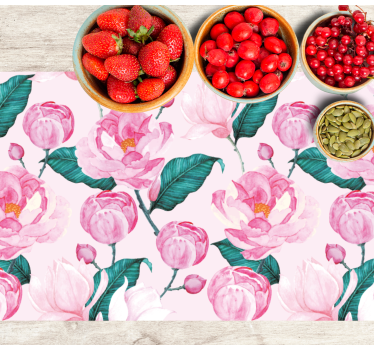 Individual original mesa patrón floral rosa - TenVinilo
