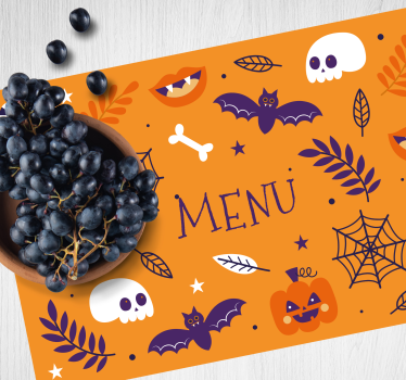 Mantel individual rectangular Divertido diseño de halloween - TenVinilo