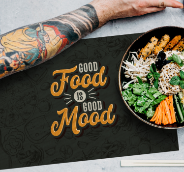 Manteles individuales con frase buena comida - TenVinilo