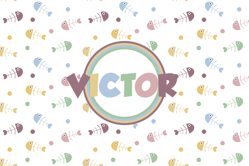 Individual mesa infantil concepto peces vivos - TenVinilo