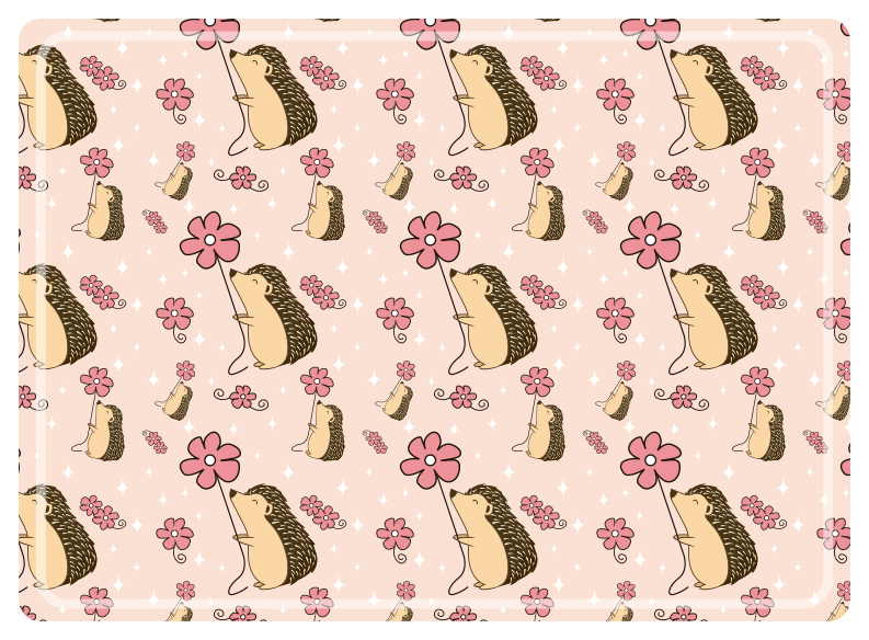 Individual original mesa patrón de erizos adorables - TenVinilo