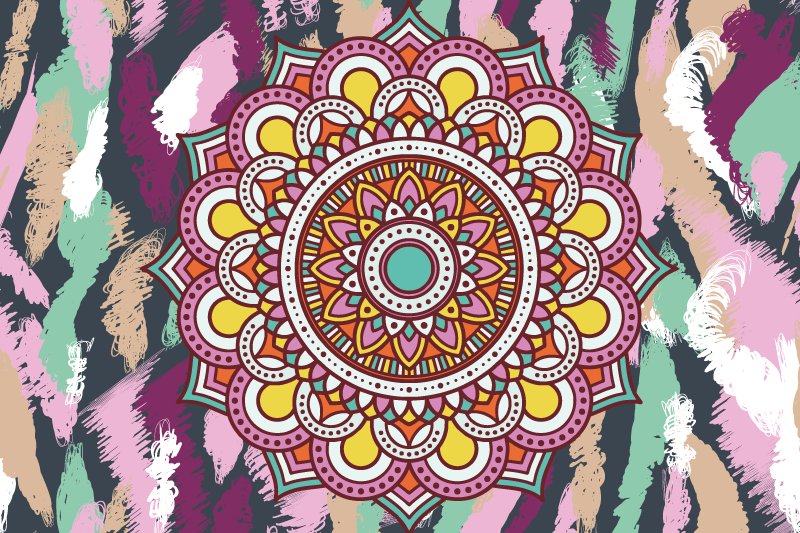 Mantel individual original mandala multicolor - TenVinilo