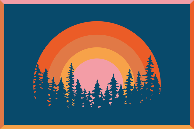 Individual original mesa paisaje arcoíris vibrante - TenVinilo