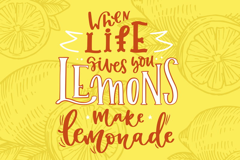 Mantel individual frases convierte los limones en limonada - TenVinilo
