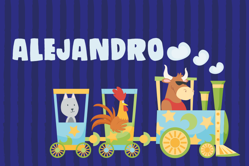 Individual mesa infantil animales del tren colorido - TenVinilo