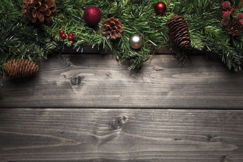 Mantel individual navideño arreglo festivo de piñas - TenVinilo