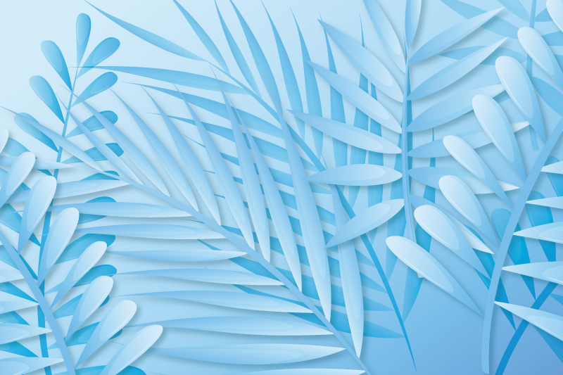 Mantel individual imitación patrón de palmas verdes - TenVinilo