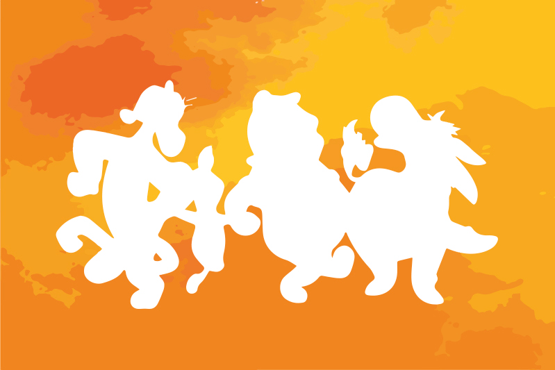 Individual mesa infantil siluetas de personajes fantásticos - TenVinilo