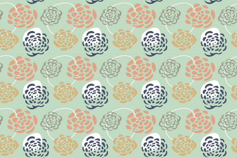 Individual original mesa arte de impresión botánica - TenVinilo