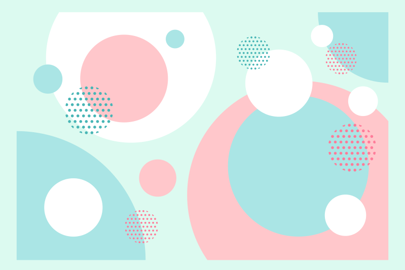 Manteles individuales Círculos estilo memphis - TenVinilo