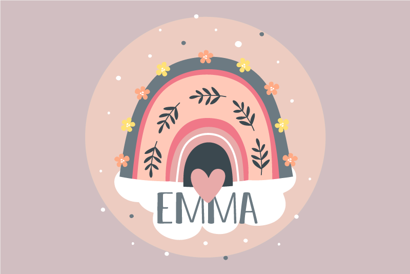 Individual mesa infantil diseño floral arcoíris - TenVinilo