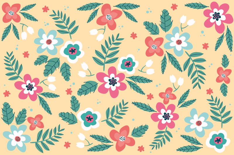 Individual original mesa diseño floral - TenVinilo